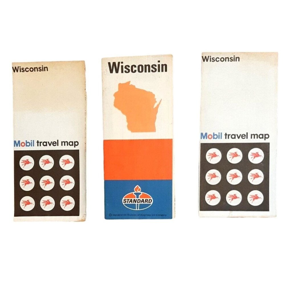 3 Vintage Wisconsin Highway Road Maps 1971 1974